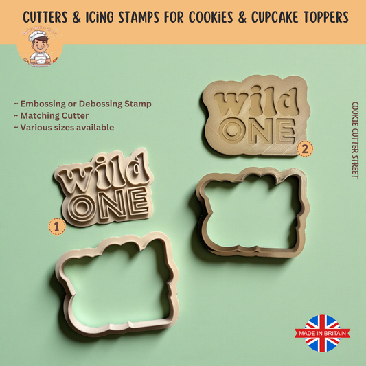 Wild One Cutters & Icing Stamps For Cookies & Cupcake Toppers