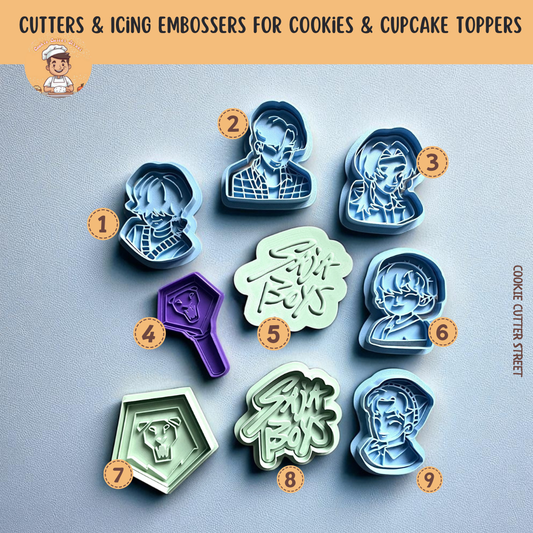 K-pop Demon Hunter Saja Boys Cutters & Icing Embossers For Cookies & Cupcake Toppers