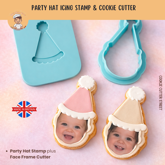 Party Hat Photo Cookie Cutter & Stamp | Perfect for Edible Image Cookies & Party Treats