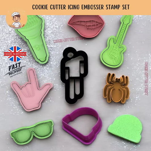 Billie Eilish inspired Cutters & Icing Embossers For Cookies & Cupcake Toppers