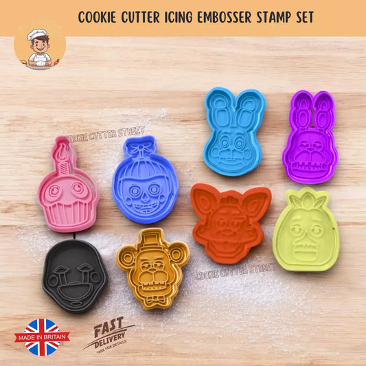 Five Nights at Freddy's Themed Cutters & Icing Embossers For Cookies & Cupcake Toppers