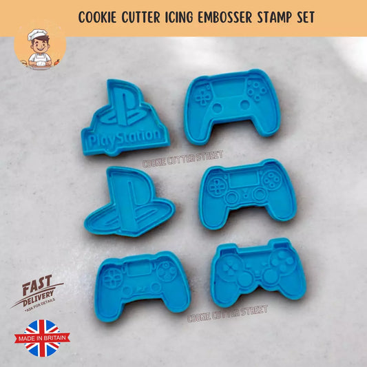 PlayStation Gaming Themed Cutters & Icing Embossers For Cookies & Cupcake Toppers