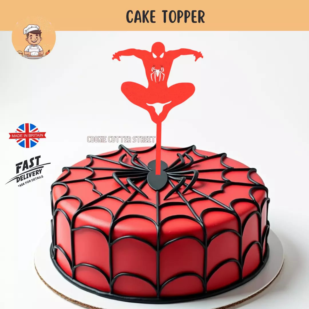 Plastic Spider-Man Birthday Cake Topper (Various Sizes & Colours Available)