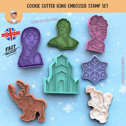 Frozen Themed Cutters & Icing Embossers For Cookies & Cupcake Toppers